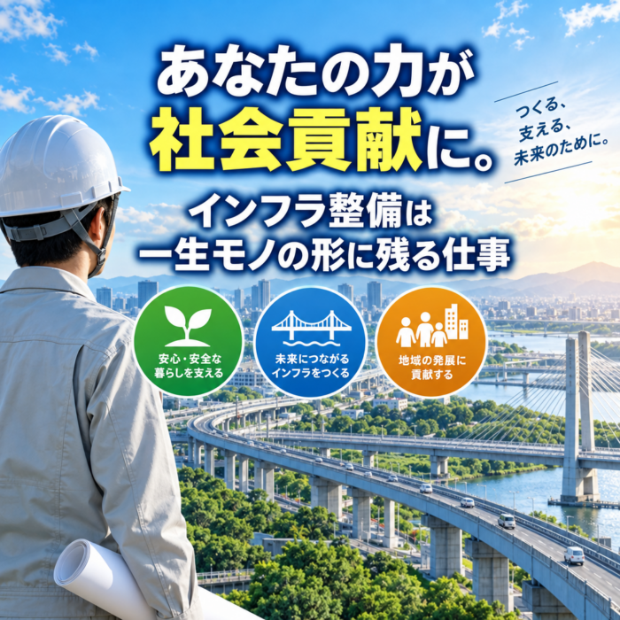 あなたの力が社会貢献に。インフラ整備は一生モノの形に残る仕事